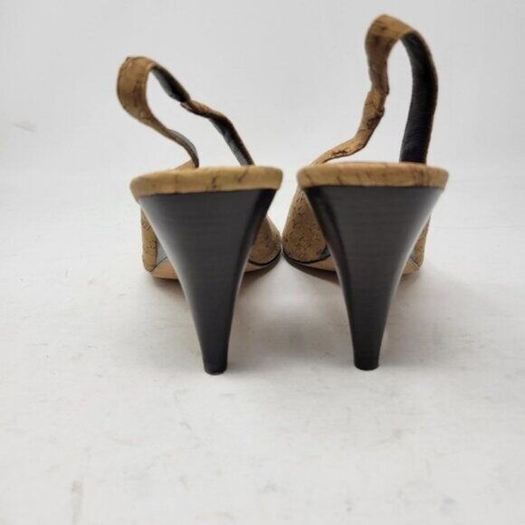 Donald J. Pliner | Papinawewe Slingback Cork Sling Back Peep Toe Pump Heels - Picture 6 of 11